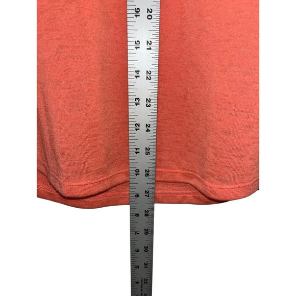 Athleta Women's Breezy Scoop V-Neck Tee Coral Size Medium Relaxed Fit Top - Picture 7 of 9